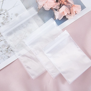Three sizes of transparent PE zip lock bags for jewelry and small accessories storage