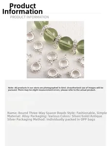 Detail von silbernen Legierungs-Abstandshalter-Perlen mit gepunktetem Rand für Schmuck-DIY