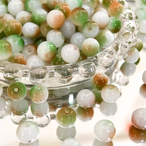 Macro shot of 8mm gradient Czech beads with polished finish for DIY jewelry making