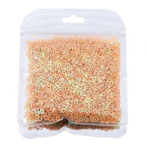 Macro di paillettes per unghie a forma di stella cava in arancione chiaro laser lucido
