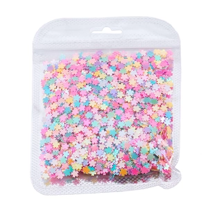 Paillettes colorate a forma di fiore per nail art in tonalità macaron in busta trasparente