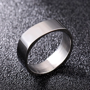 Anello in Rame Geometrico Minimalista per Uomo Donna Placcato Argento Fascia Larga Semplice Gioielli Moda Versatile Quotidiano