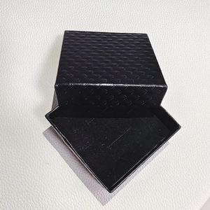 Black Square Jewelry Gift Box With Flocking Lining Rhombus Ostrich Pattern Jewelry Storage Box For Ring Earring Necklace