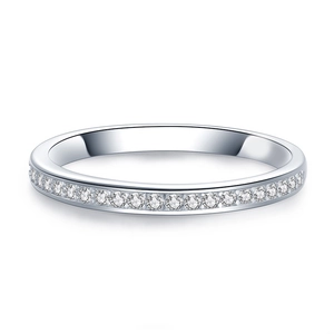 Elegant 2023 minimalist sterling silver eternity ring with sparkling zircon stones