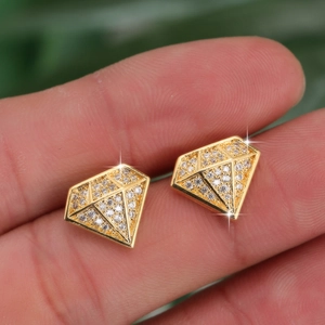 Koreanische Mode Kupfer Strass Diamant Umriss Ohrstecker Geometrisch Minimalistisch Gold Silber Plattiert Schmuck Für Damen Geschenk