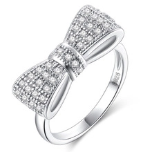 Macro detail of S925 sterling silver stamp on the inner band of the bow knot ring