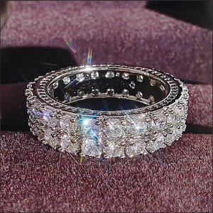 Mode Luxe Heren Iced Out Strass Ring Koper Punk Hip Hop Street Style Eternity Ring Sieraden Voor Dames Heren