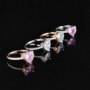 Exquisit Herzförmig Zirkonia Kupfer Ring Für Damen Elegant Pave Strass Mode Schmuck Valentinstag Party Geschenk
