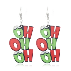 Orecchini creativi natalizi in acrilico HO HO HO per regalo di festa per donna