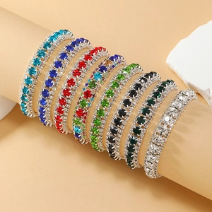 Boheemse Luxe Legering Strass Armband Voor Vrouwen Elegant Meerrijig Kristal Ingelegd Schakelarmband Mode Sieraden Cadeau