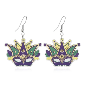 Monture de lunettes Carnaval Mardi Gras avec plumes colorées violettes vertes et dorées