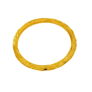 Franse vintage matgouden armband met ingewikkelde traditionele gegraveerde drakenschubben