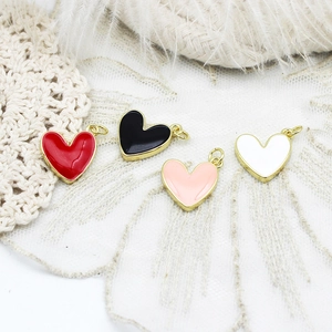 Copper 18K Gold Plated Enamel DIY Charms Heart Strawberry Cowboy Hat Boots Butterfly For Necklace Earring Jewelry Making