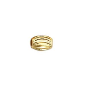 Perle d'espacement ovale en laiton plaqué or 18K texturée pour la création de bijoux DIY