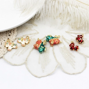 Pendentifs émaillés licorne et cheval à bascule sur dentelle pour bijoux DIY