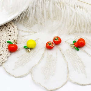 Assorted fruit and vegetable charms in polished enamel for DIY jewelry making