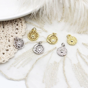 Pendentifs soleil et lune célestes en or et argent pour la création de bijoux DIY