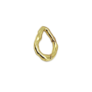 18k gold plated irregular water drop jewelry clasp with organic liquid metal texture