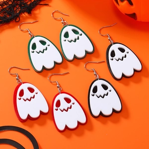 Orecchini Pendenti Fantasma Halloween in Acrilico Simpatici Divertenti Fantasma Bianco Orecchini per Donna Gioielli per Feste di Vacanza