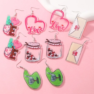 Orecchini a Pendente Creativi in Acrilico Simpatici a Forma di Cuore Busta Golf Tema Medico Gioielli di Moda per Donna