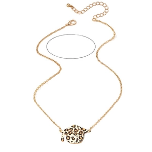 Golden 2025 graduation necklace featuring a leopard print mortarboard hat pendant