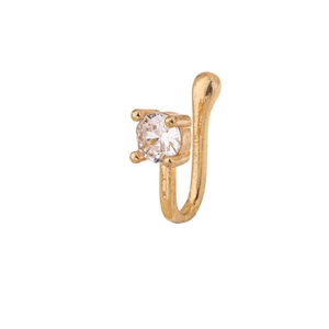 Polsino nasale dorato a forma di U con zircone bianco per uno stile street fashion unico