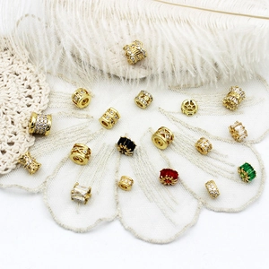 Separadores de circón chapados en oro 18K para collares y joyería artesanal