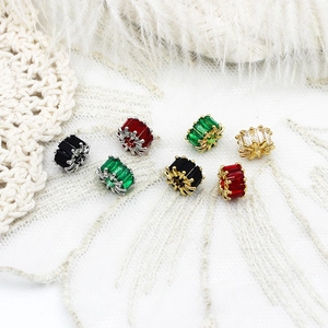 Colgantes de circón microincrustado en varios colores con baño de oro 18K para joyería DIY