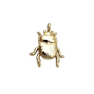 Colgante de escarabajo chapado en oro de 18K para creación de joyería DIY