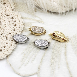 Chiusura in Rame Placcato Oro 18K con Strass Sycee Moneta per Creazione di Gioielli Fai-da-te Collana di Perle Braccialetto Accessori