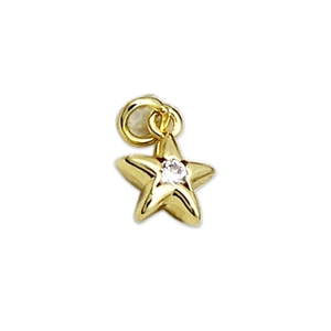 18K vergulde ster hanger met zirkonia voor DIY sieraden maken en kettingen ontwerp
