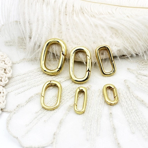 Set di sei chiusure a molla ovali placcate in oro 18K in varie misure per gioielli fai da te