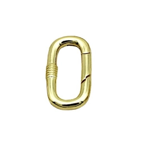 Chiusura ovale a molla placcata oro 18K con scanalature antiscivolo per gioielli fai da te