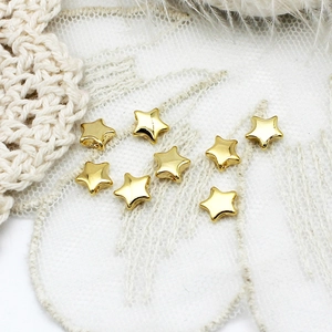 Polished 18K gold plated star spacer beads for DIY necklace and bracelet jewelry making