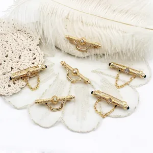 Luxury Copper Zirconia Brooch Pin For Women DIY Jewelry Accessory Elegant Vintage Safety Pin For Dress Coat Wedding Party Jewelry