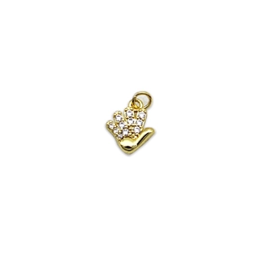 Pendentif paume plaqué or 18K avec zircons micro-pavés pour bijoux DIY