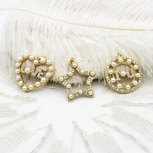 Colgantes de corazón y estrella bañados en oro 18K con perlas y circonitas para joyas