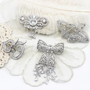 Luxury Micro Pave Zirconia Gourd Saturn Bowknot Brooch Pin Copper Gold Plated Elegant Suit Corsage Accessory For Women Jewelry
