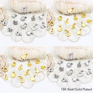 Copper Laser Texture Butterfly Heart Star Rabbit Geometric Pendants For DIY Jewelry Making Gold Silver Plated Findings