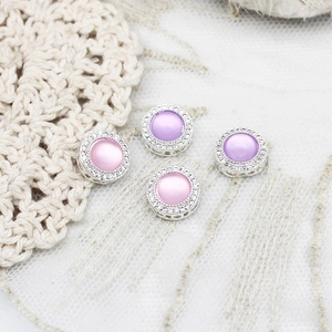 Pendentif en Cuivre Rond Zircone Bijoux DIY Plaqué Or 18K Pendentif Pierre Précieuse pour Collier Bracelet Fournitures
