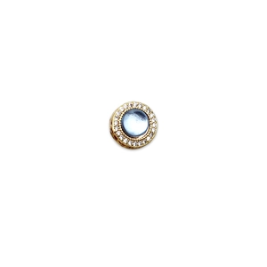 Pendentif aigue-marine plaqué or avec halo de zircons pour la création de bijoux DIY