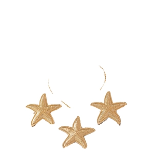 Goldenes Seestern-Schmuckset mit Pailletten-Textur bestehend aus Kette und Ohrringen