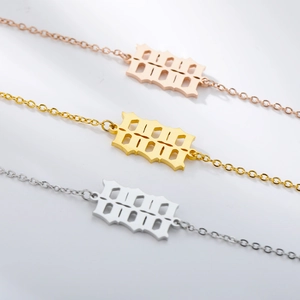 Detailed view of 888 angel number anklets in rose gold, gold, and silver finishes
