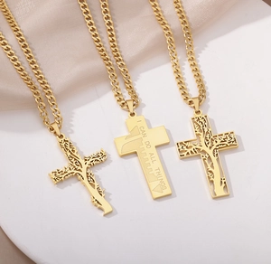 Collier Croix Arbre De Vie En Acier Inoxydable Pour Hommes Femmes Pendentif Ankh Anubis Lettrage I Can Do All Things Bijoux