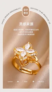 Detailansicht des drehbaren Blumenrings mit Marquise-Zirkonia und Goldbeschichtung