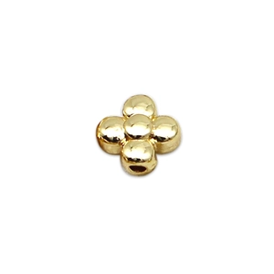 Golden clover shaped metal bead with hole for DIY jewelry making and necklaces