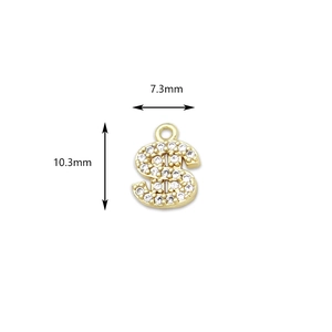 18K vergoldeter Dollar-Anhänger mit Mikro-Zirkonia für DIY-Schmuckherstellung