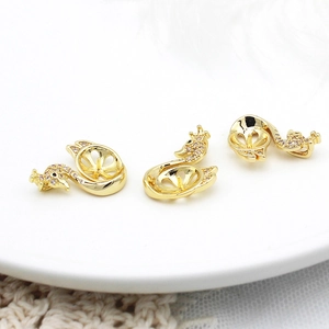 Pendentif cygne en laiton plaqué or 18K pour bijoux DIY avec sertissage micro zircon
