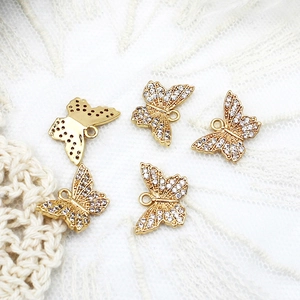 Mode Messing Vlinder Hanger Met 18K Vergulden Micro Strass DIY Sieraden Maken Accessoires Voor Vrouwen Sieraden