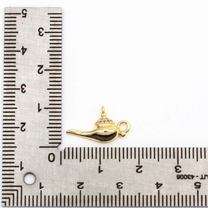 Anhänger Wunderlampe 18K vergoldet mit Kristallen für DIY Schmuckherstellung im Set